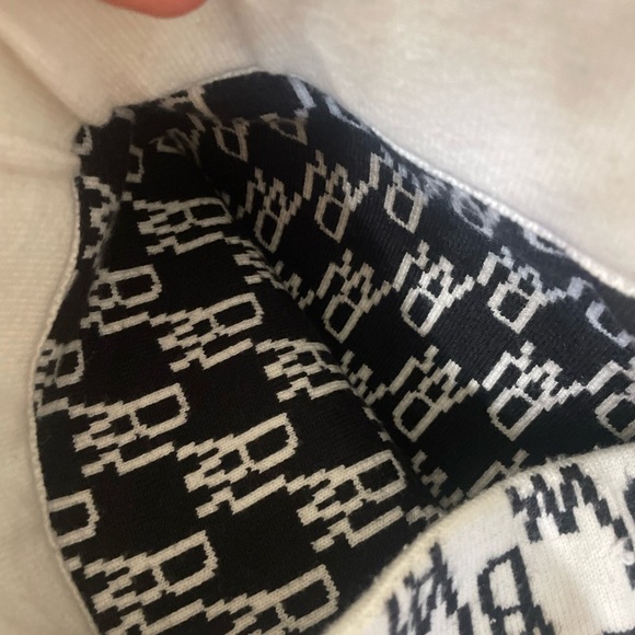 We11done Black and White Logo Knit Jacquard Pants Wool Cashmere - Picture 12 of 16